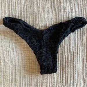 Lahana ruched black Brazilian bikini bottoms